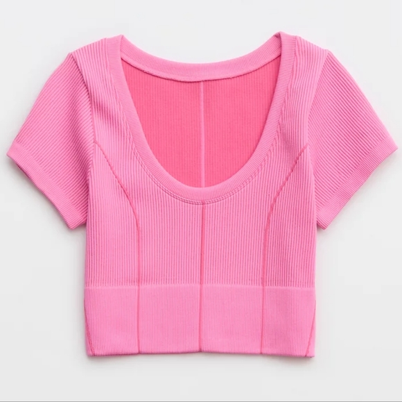 Aerie offline pink seamless corset crop top - Picture 2 of 4